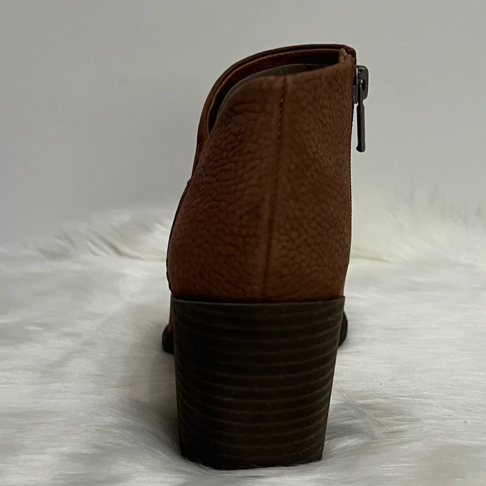 Lucky Brand Bellita Leather Ankle Boot In Brown Size 7.5 NWOB